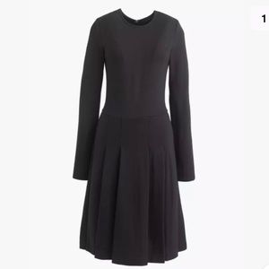 J. Crew Pleated Ponte Dress with Long Sleeves
